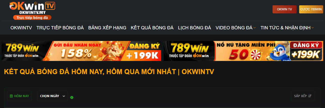 Hướng Dẫn Tra Cứu Kết Quả Bóng Đá Mới Nhất Trên OKWIN TV Full HD - Ảnh 2